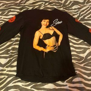 Black Selena sweater with flowers on the arms